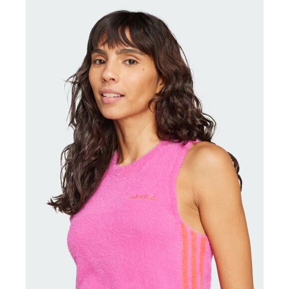NEW ADIDAS ORIGINALS Fluffy Knitted Vest Women's Size Small Pink JW3648 - Picture 4 of 8